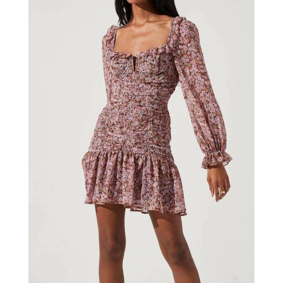 NEW ASTR carmella dress in black pink floral - Picture 3 of 5